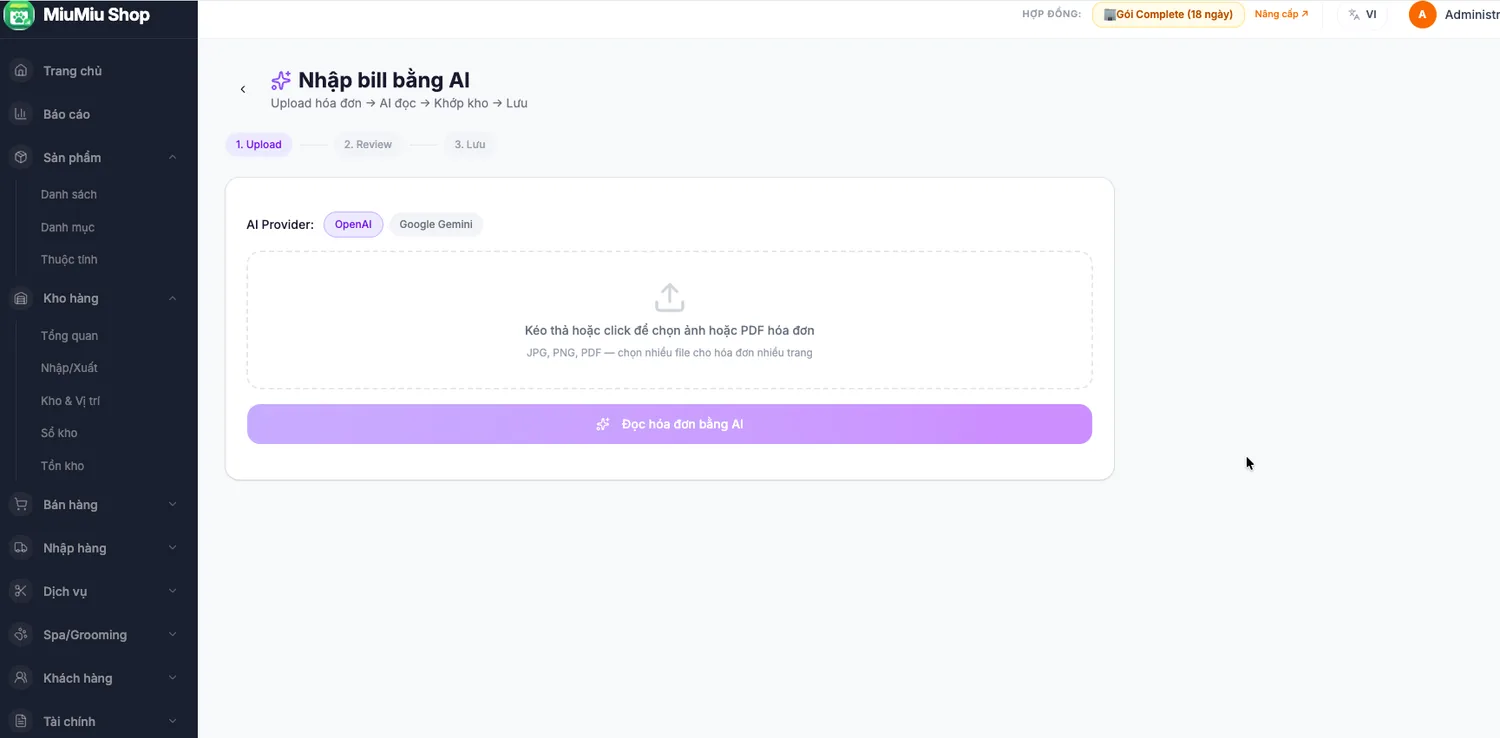 AI Nhập Kho — Từ Ảnh Thành Dữ Liệu