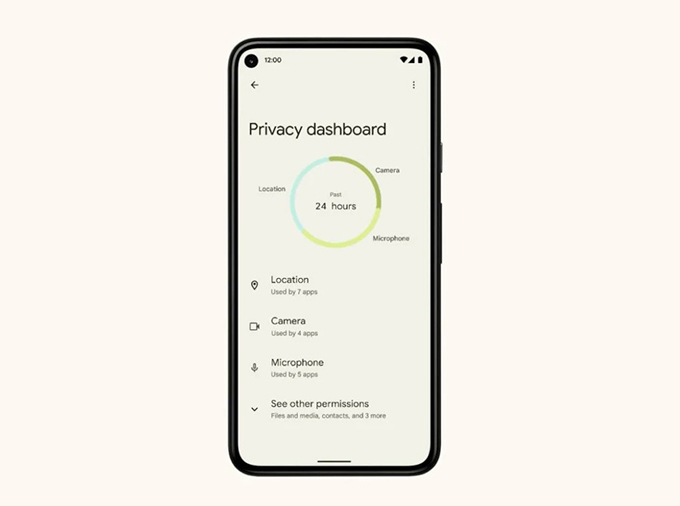 Android 12 sẽ có các biểu tượng cảnh báo quyền riêng tư giống iOS ở góc trên bên phải
