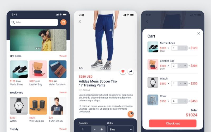 What is the standard for a shopping app?